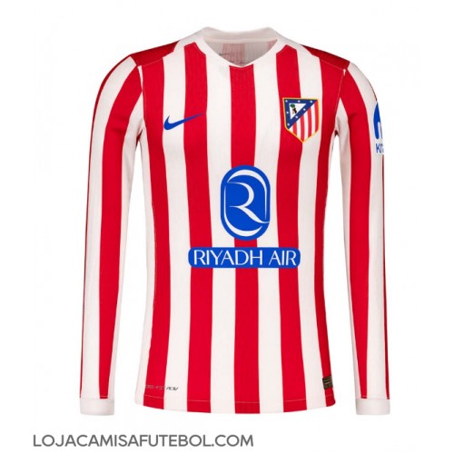 Camisa de Futebol Atletico Madrid Equipamento Principal 2025-26 Manga Comprida Camisa de Futebol Atletico Madrid Equipamento Principal 2025-26 Manga Comprida